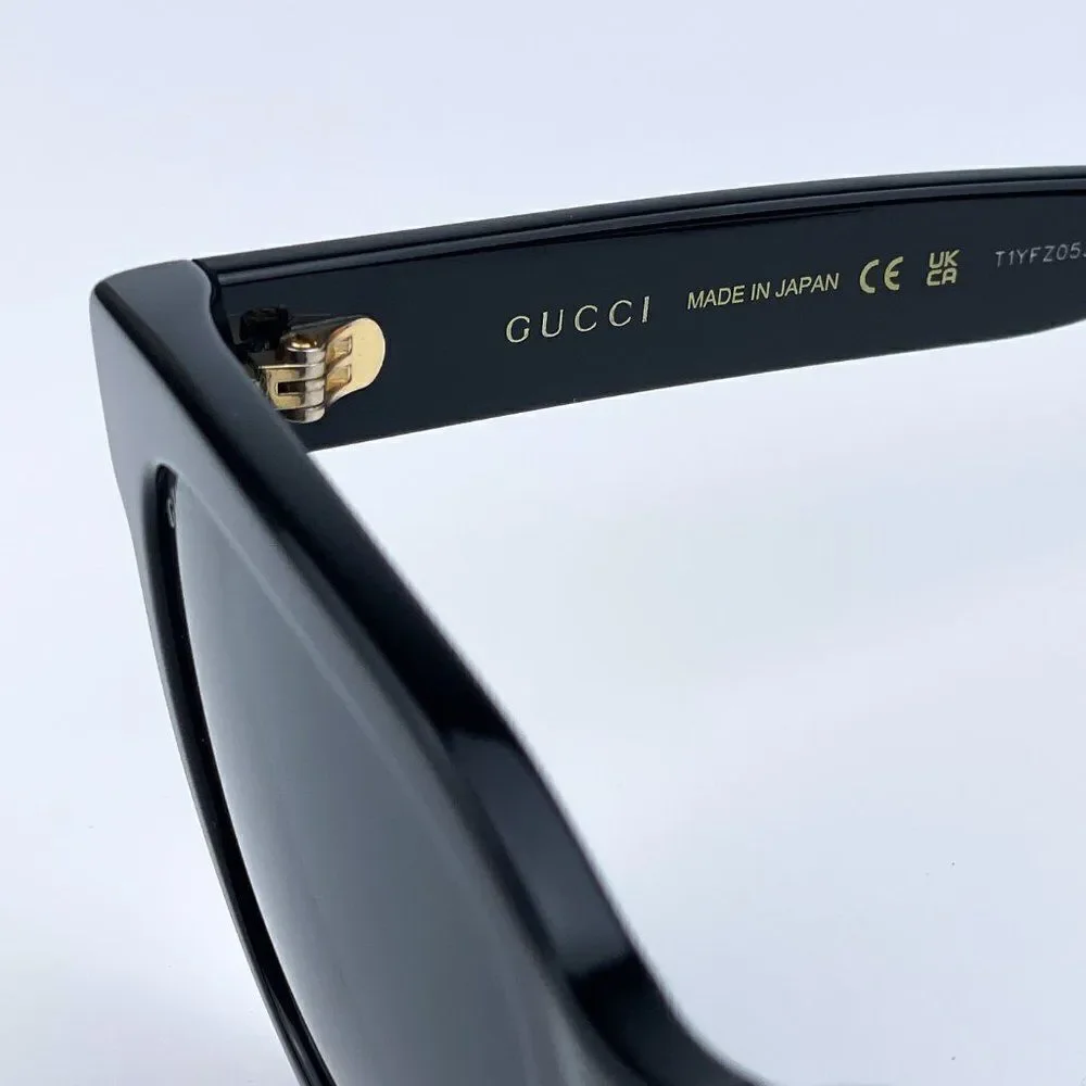NEW GUCCI GG0034SN 001 Black Grey Square Women Sunglasses